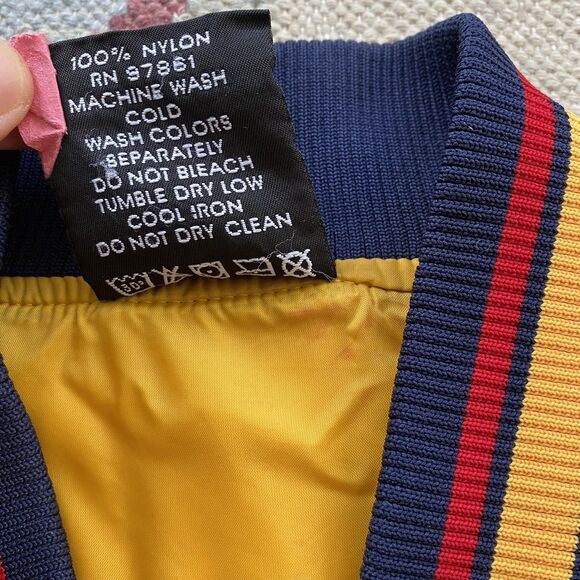 Vintage 90s Karl Kani Satin Jacket XXL Yellow Baseball Varsity Rap Hip Hop 2XL - Picture 5 of 11